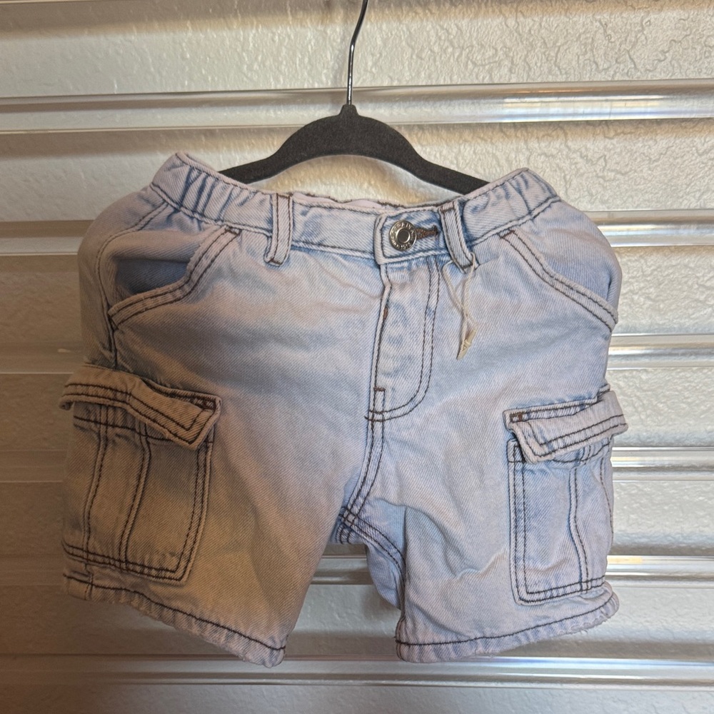 Zara Kids Light Blue Cargo Shorts
